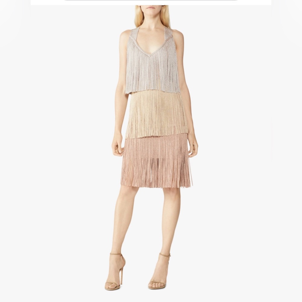 Herve Leger -Block Color Fringe Dress Size Taille… - image 2